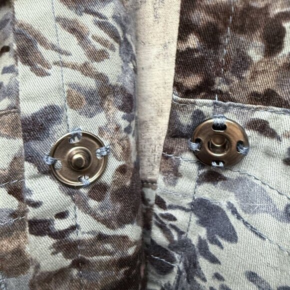 Coldwater Creek Womens Jacket 16 Camo Blue Gray Drawstring Tie Blazer NWT - Picture 8 of 9